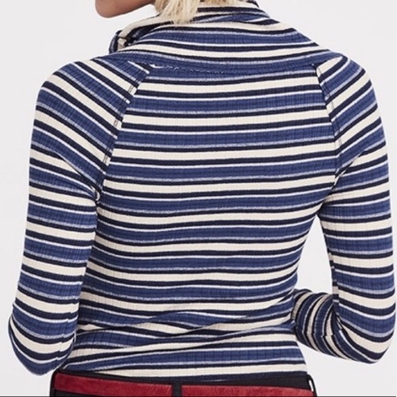 Free People Cape Cod Cowl Neck Striped Thermal top - Picture 2 of 7
